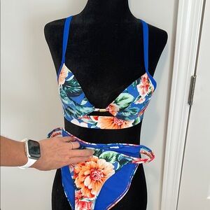 Floral Blue Bikini Set